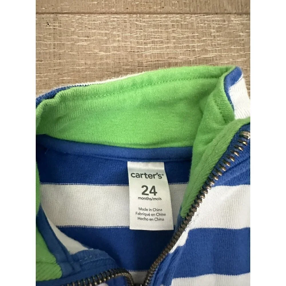 Carters Striped Zip Up Sweatshirt